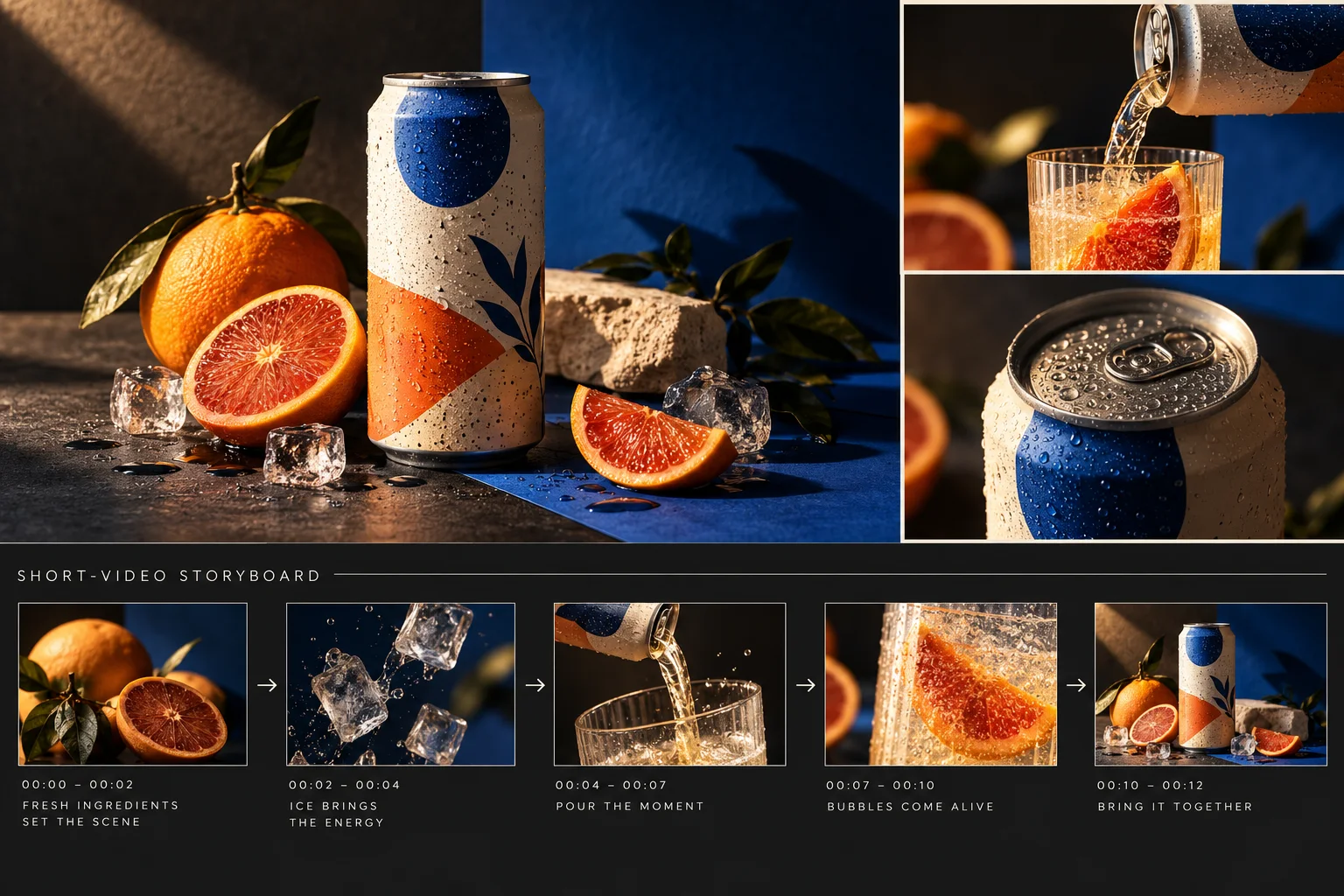 Content creation storyboard and product visuals