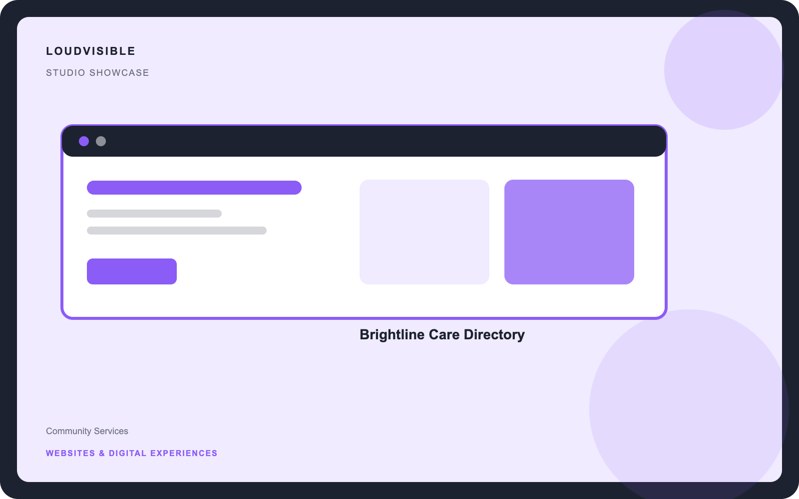 Brightline Care Directory independent studio showcase Brightline Care Directory independent studio showcase