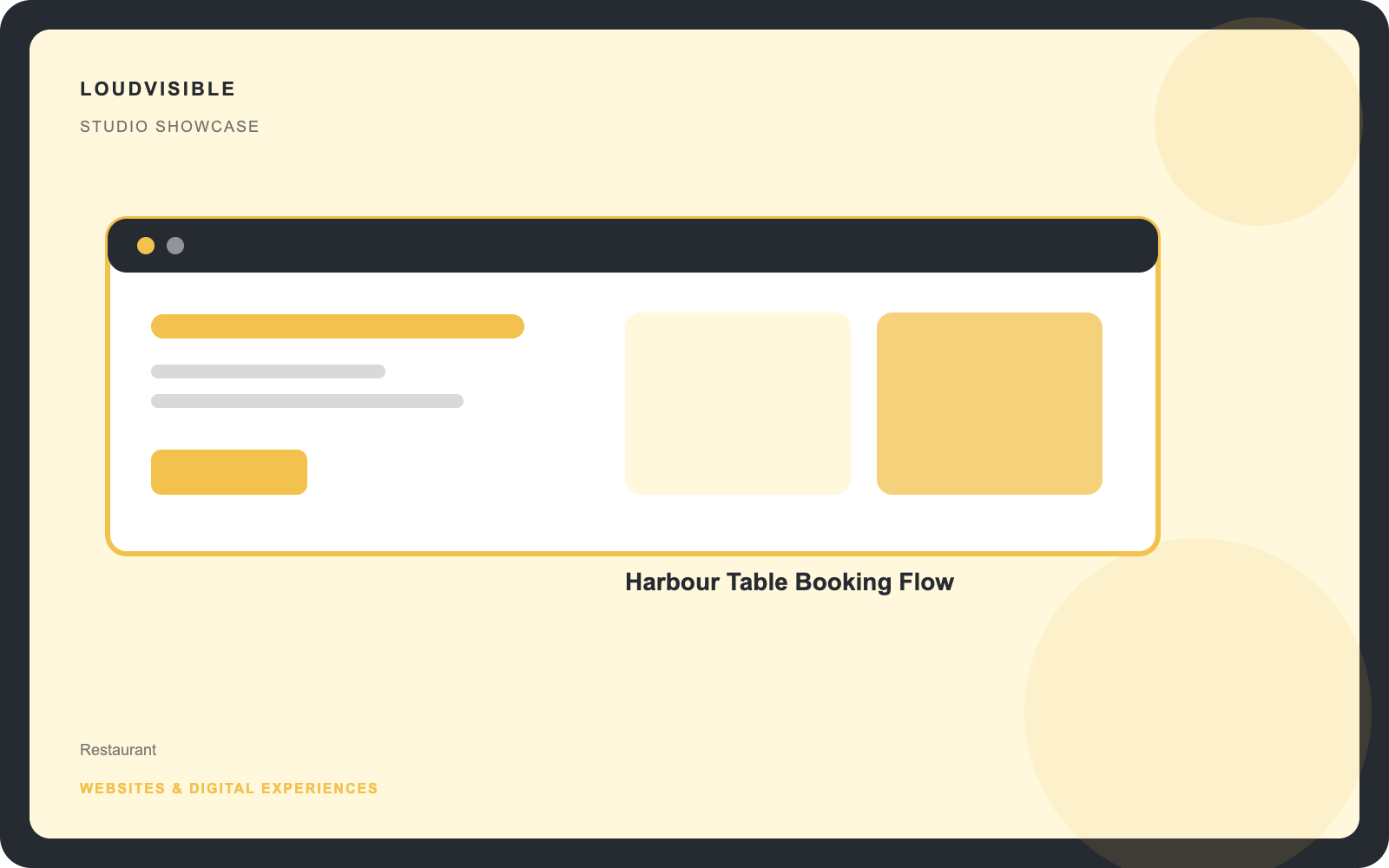 Harbour Table Booking Flow independent studio showcase