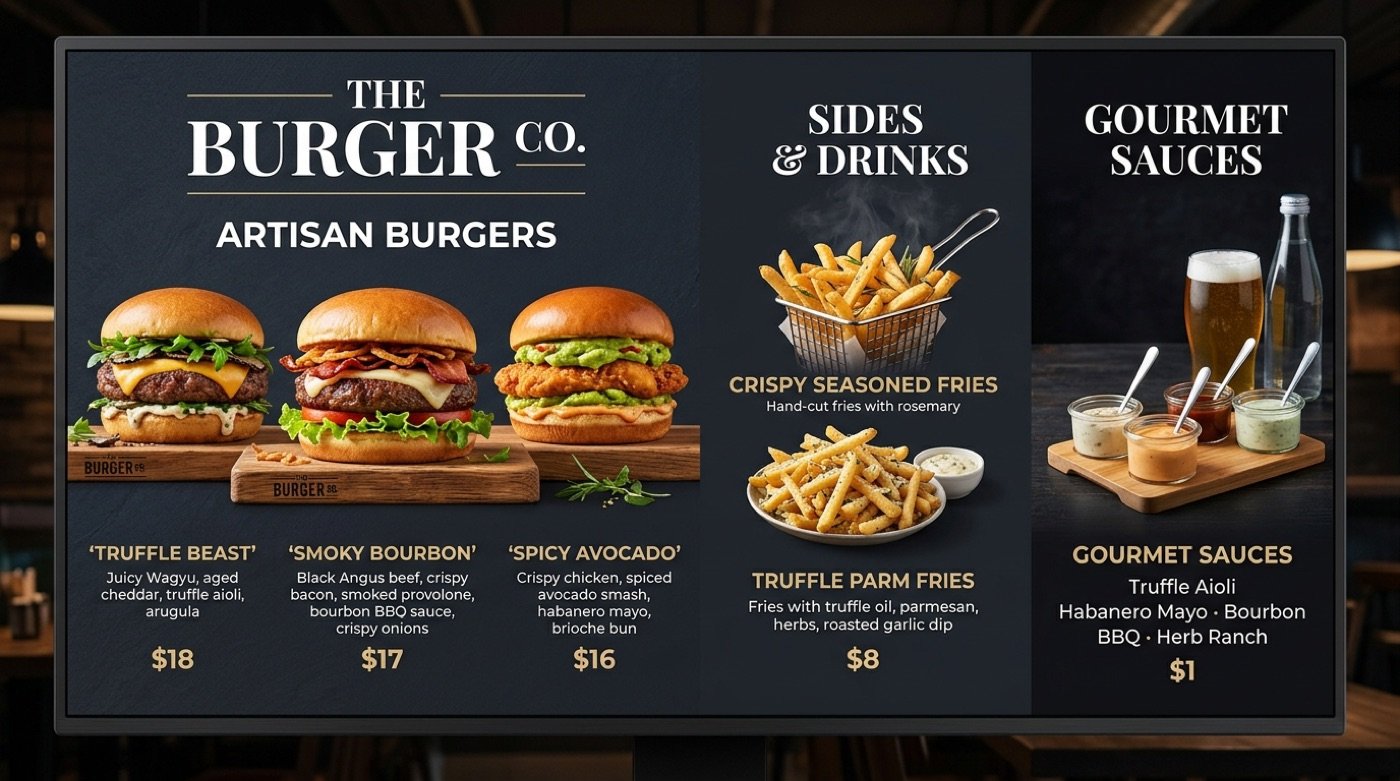 Concept Work - Digital TV Menu Board